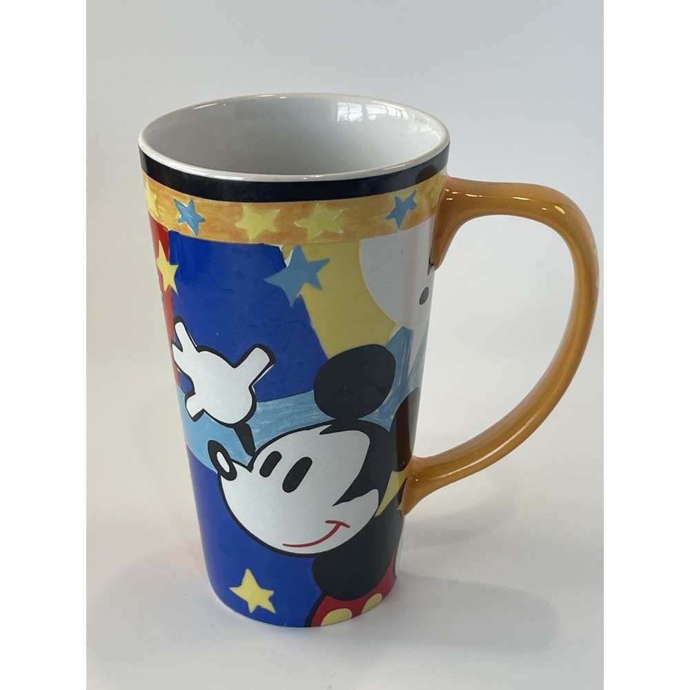 Disney Store Cartoons Glossy Tall Tea Coffee Mug Mickey Minnie Goofy‎  6 1/4"